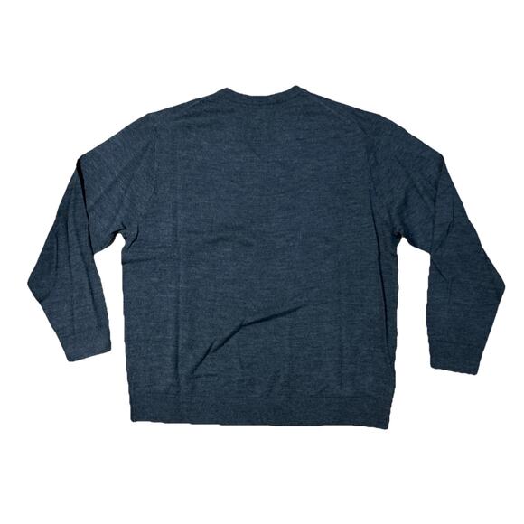 *NEW* Turnbury Mens XL Sweater Gray Long Sleeve Extra Fine Merino Wool V Neck - Picture 5 of 5